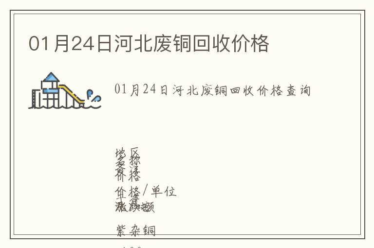 01月24日河北廢銅回收價格