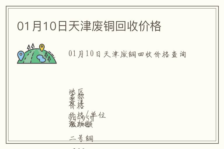 01月10日天津廢銅回收價格