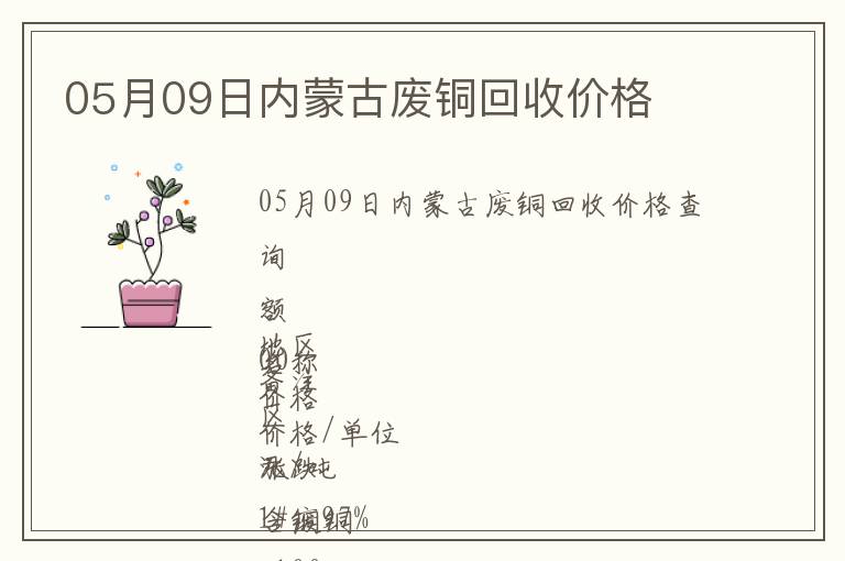 05月09日內(nèi)蒙古廢銅回收價(jià)格