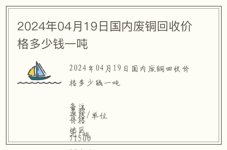 2024年04月19日國內(nèi)廢銅回收價格多少錢一噸