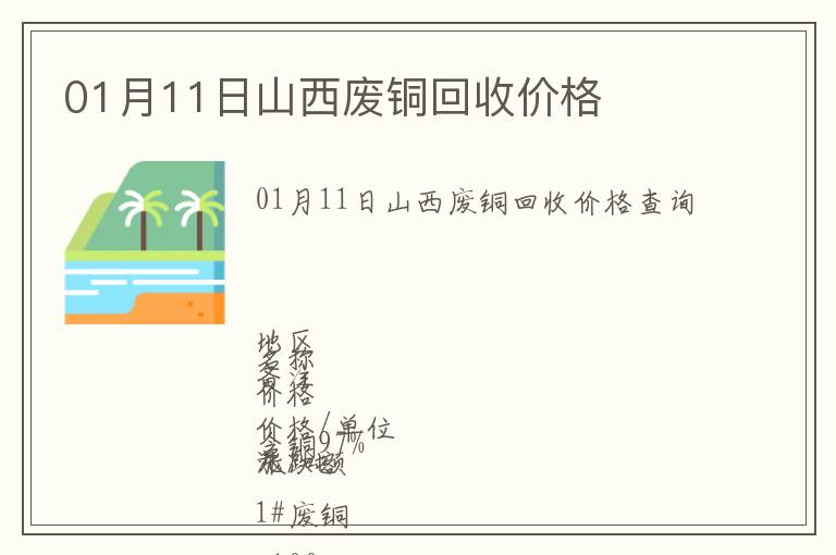 01月11日山西廢銅回收價格