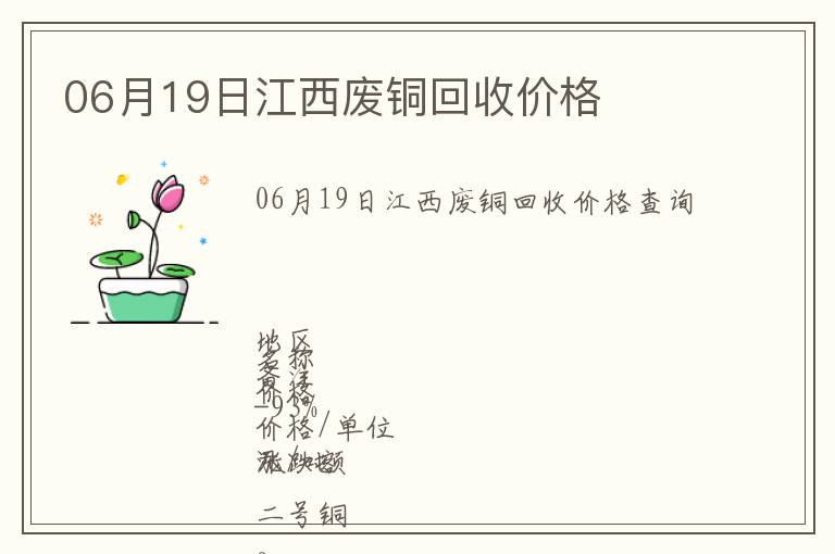 06月19日江西廢銅回收價(jià)格