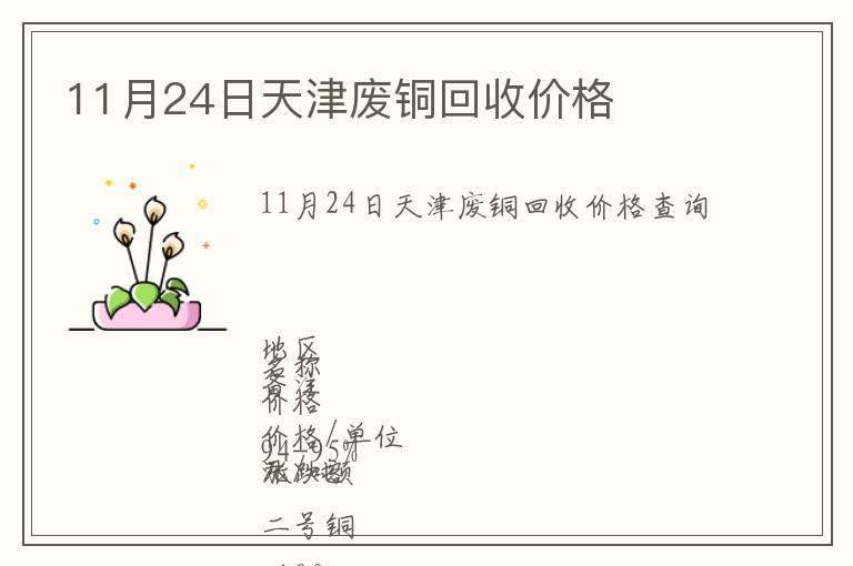 11月24日天津廢銅回收價格