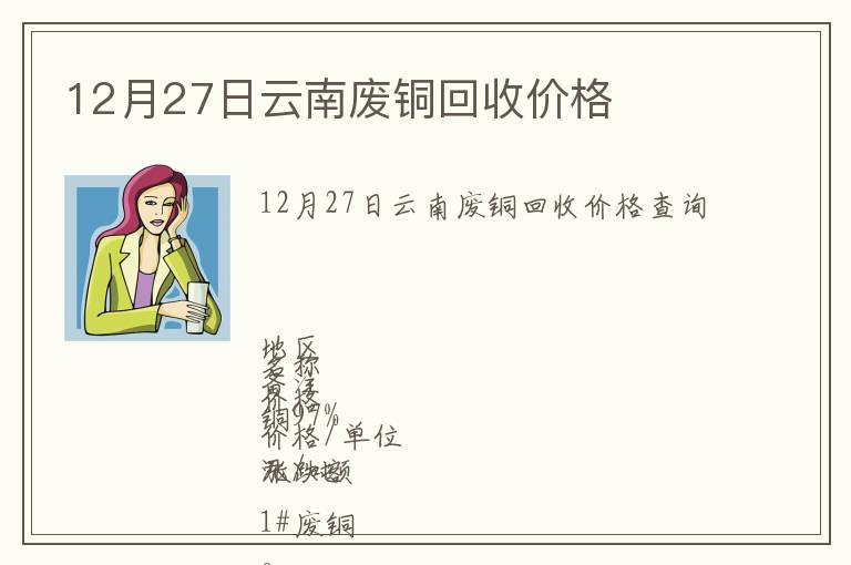 12月27日云南廢銅回收價格