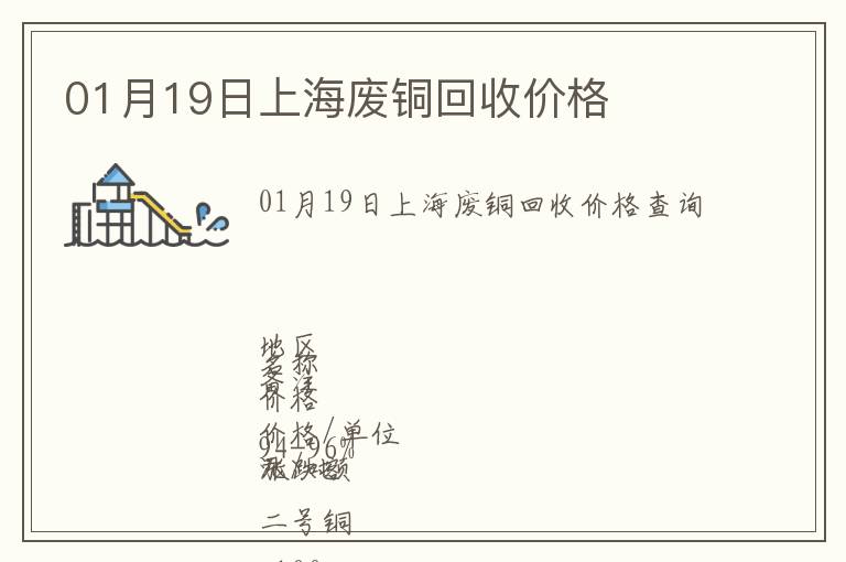 01月19日上海廢銅回收價格