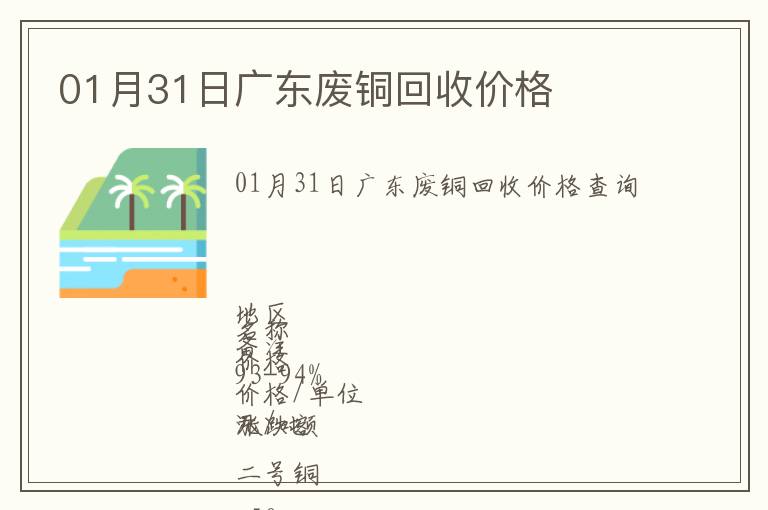 01月31日廣東廢銅回收價格