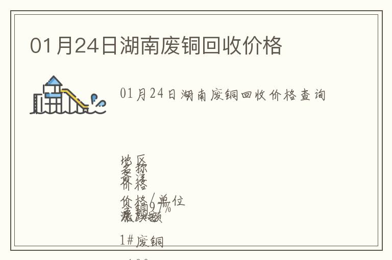 01月24日湖南廢銅回收價(jià)格