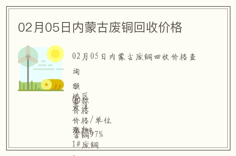 02月05日內蒙古廢銅回收價格