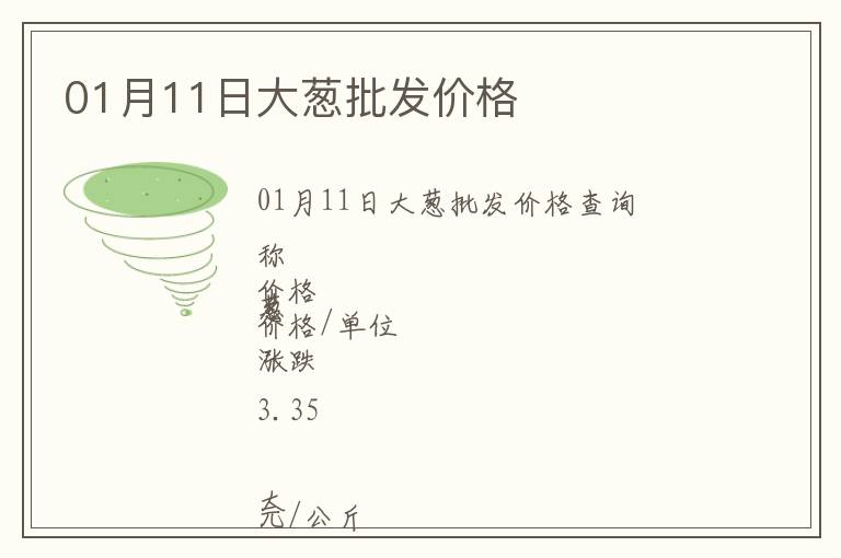 01月11日大蔥批發(fā)價(jià)格