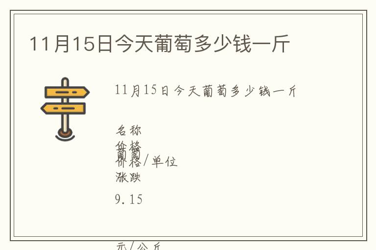 11月15日今天葡萄多少錢一斤