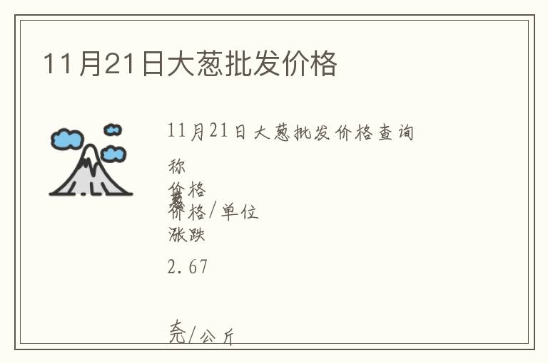 11月21日大蔥批發(fā)價(jià)格