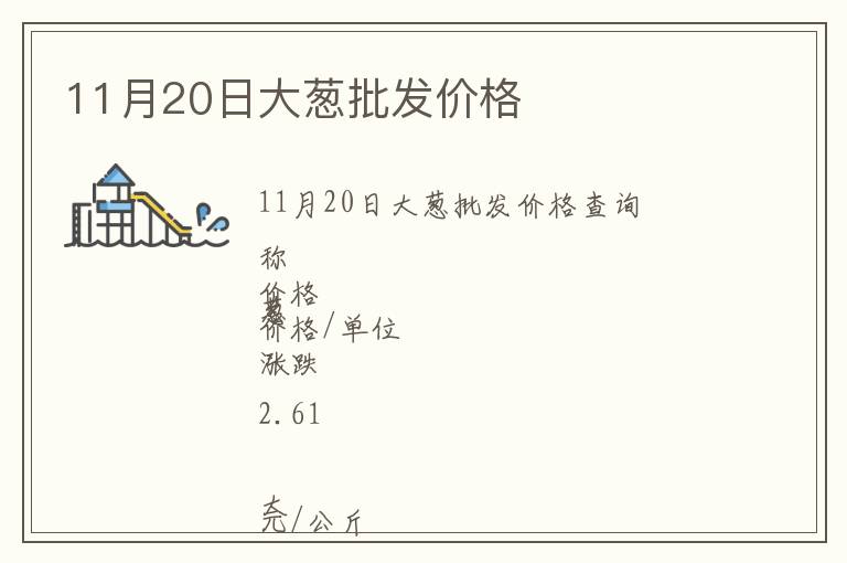 11月20日大蔥批發價格