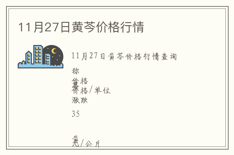 11月27日黃芩價格行情