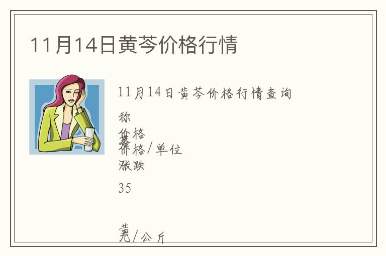 11月14日黃芩價格行情