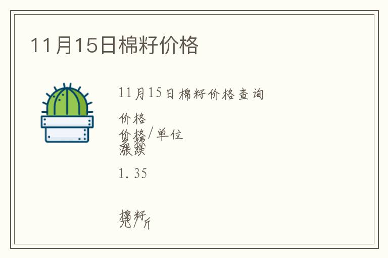 11月15日棉籽價格