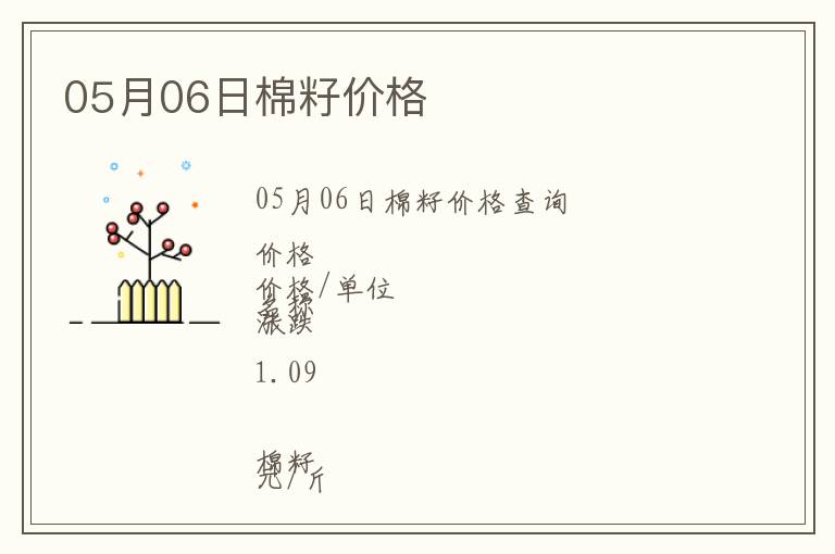 05月06日棉籽價格