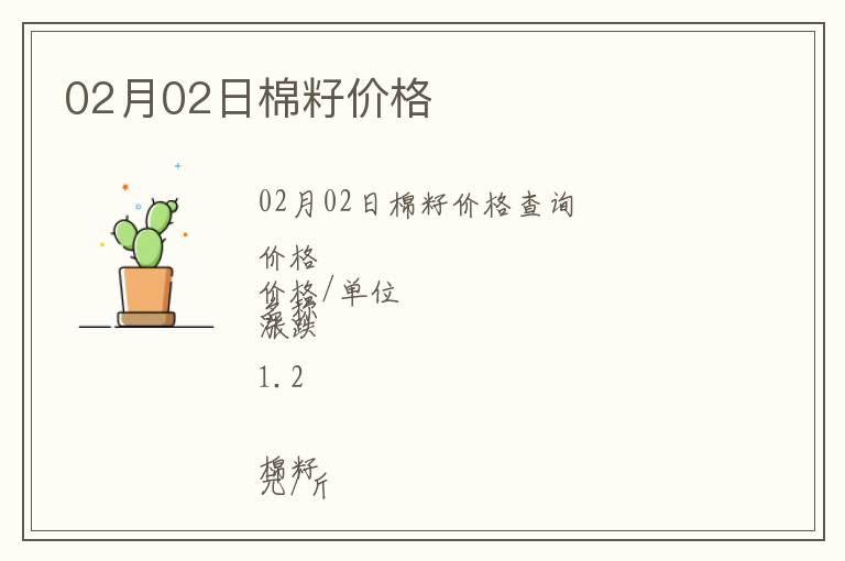 02月02日棉籽價格