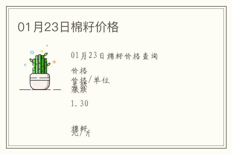 01月23日棉籽價格