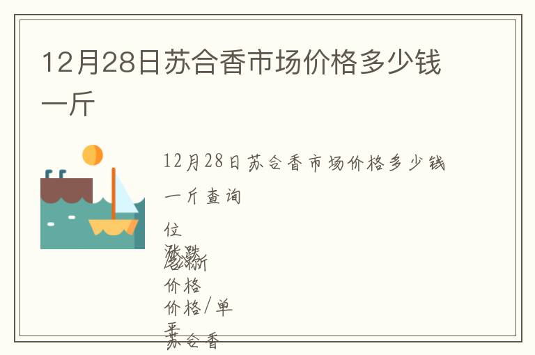 12月28日蘇合香市場價格多少錢一斤