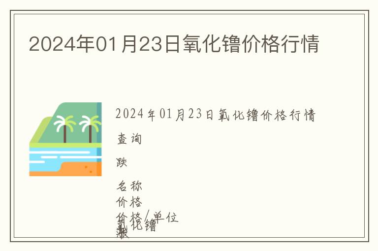 2024年01月23日氧化镥價格行情