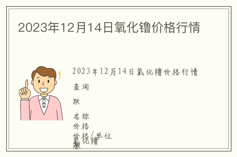 2023年12月14日氧化镥價格行情