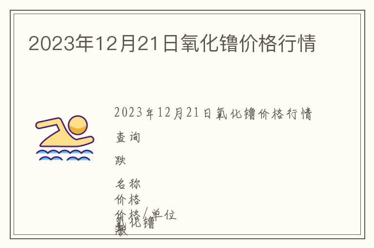 2023年12月21日氧化镥價格行情