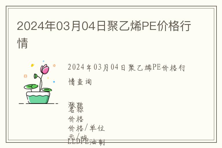 2024年03月04日聚乙烯PE價格行情