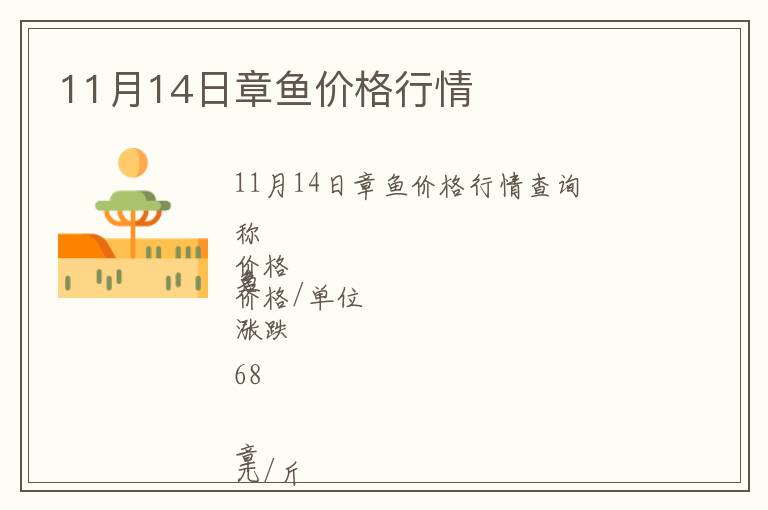 11月14日章魚(yú)價(jià)格行情