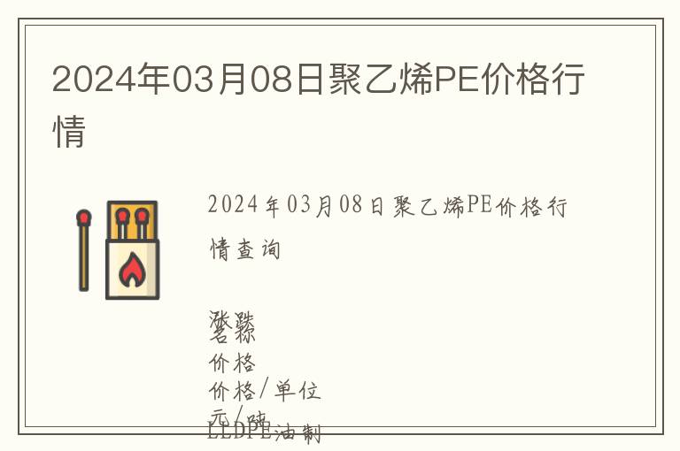 2024年03月08日聚乙烯PE價格行情