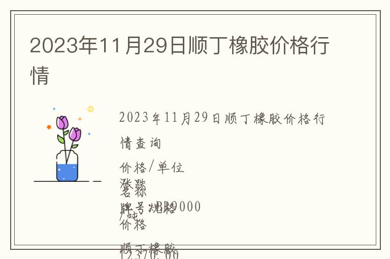 2023年11月29日順丁橡膠價格行情