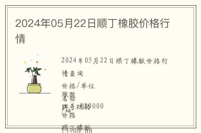 2024年05月22日順丁橡膠價格行情