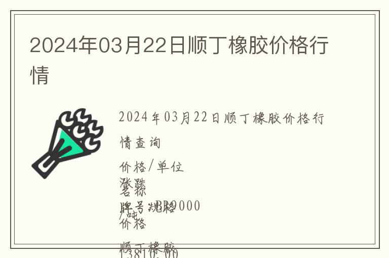 2024年03月22日順丁橡膠價格行情