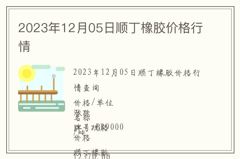 2023年12月05日順丁橡膠價格行情