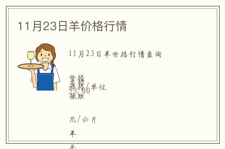 11月23日羊價格行情