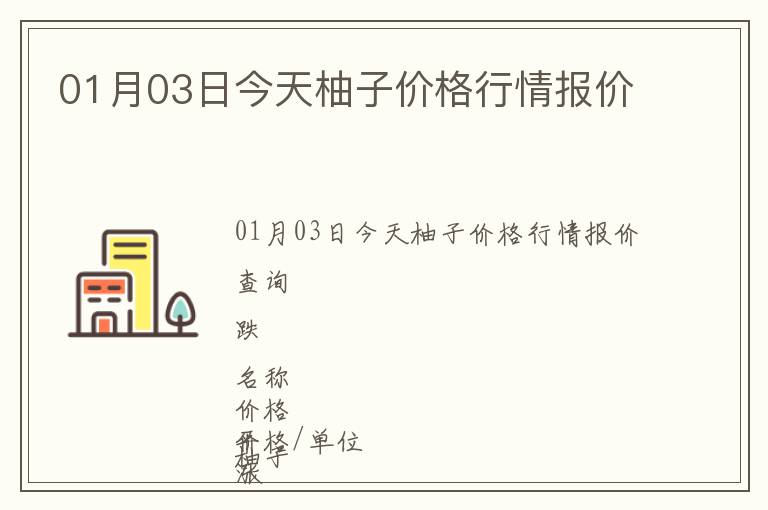 01月03日今天柚子價(jià)格行情報(bào)價(jià)