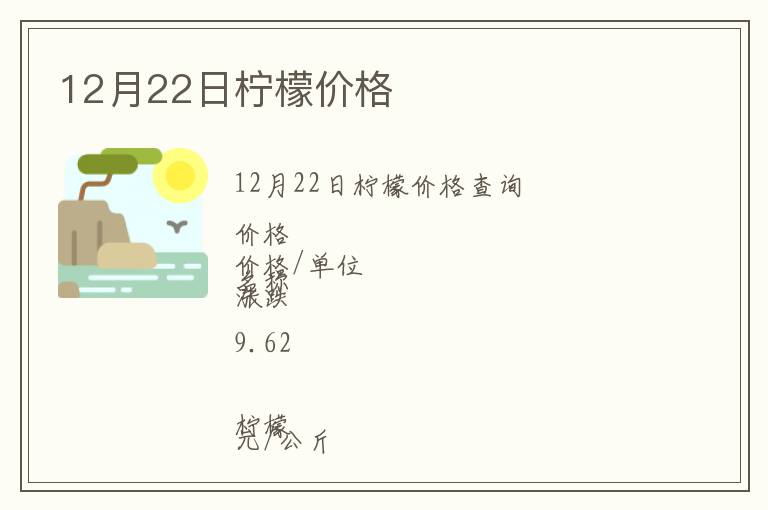 12月22日檸檬價格