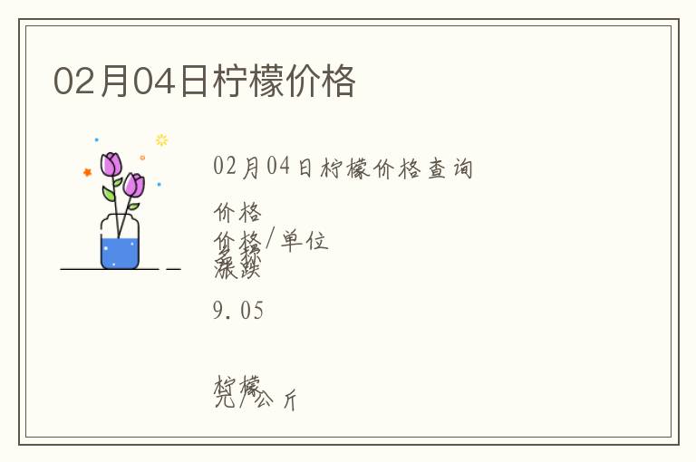 02月04日檸檬價格