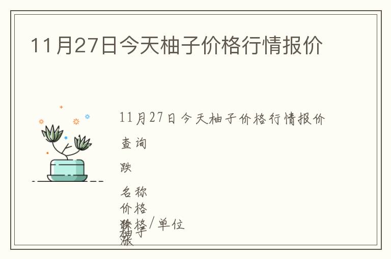 11月27日今天柚子價格行情報價