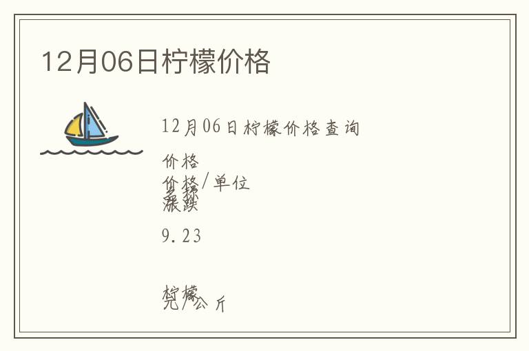 12月06日檸檬價格