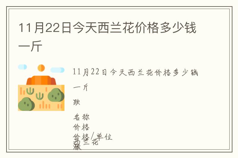 11月22日今天西蘭花價格多少錢一斤