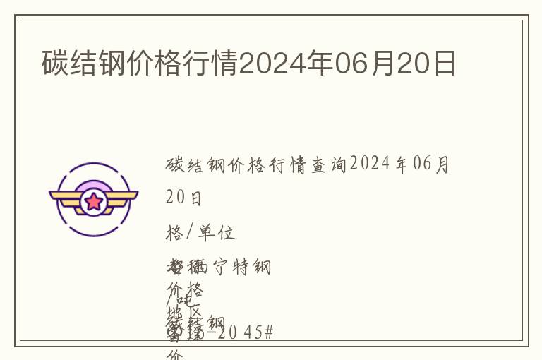 碳結鋼價格行情2024年06月20日