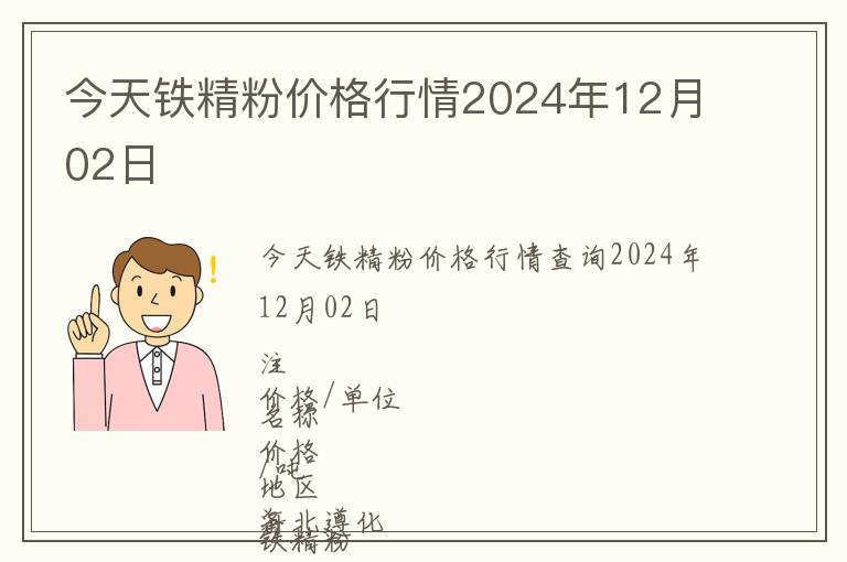 今天鐵精粉價格行情2024年12月02日