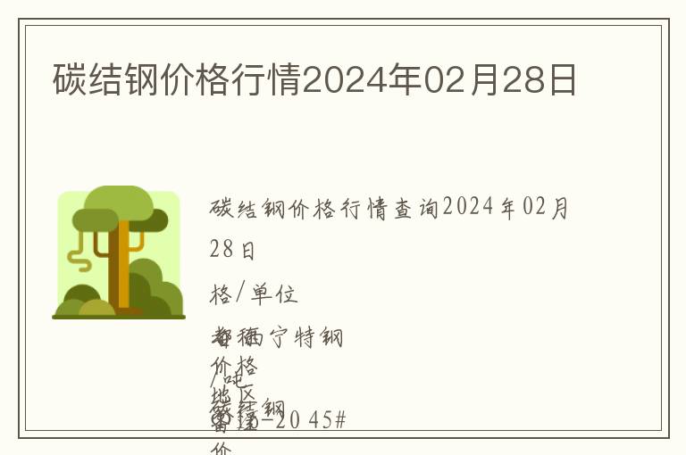 碳結鋼價格行情2024年02月28日