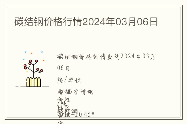 碳結鋼價格行情2024年03月06日