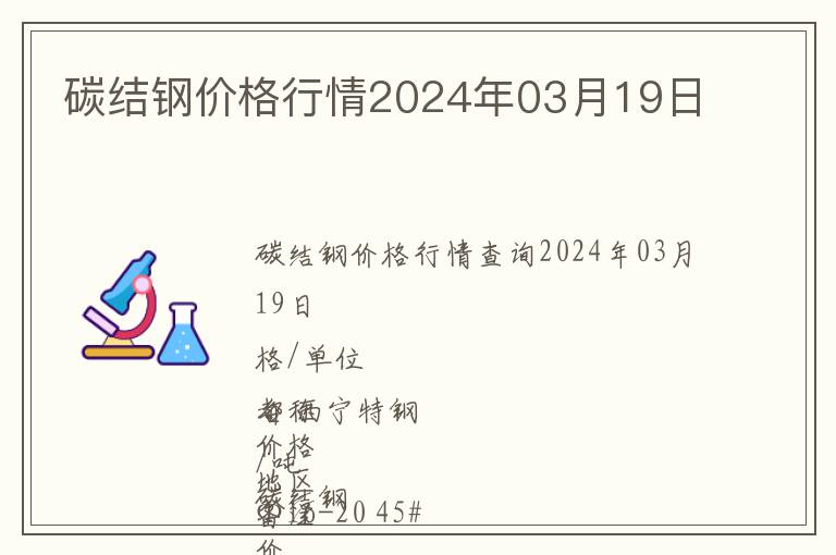 碳結鋼價格行情2024年03月19日