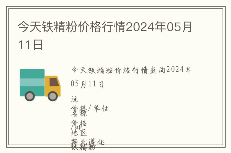 今天鐵精粉價格行情2024年05月11日