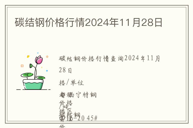 碳結鋼價格行情2024年11月28日