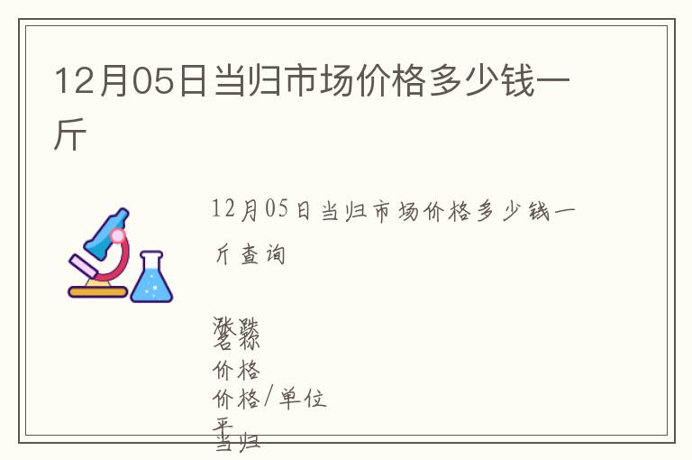 12月05日當歸市場價格多少錢一斤