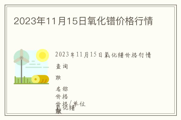 2023年11月15日氧化鐠價(jià)格行情