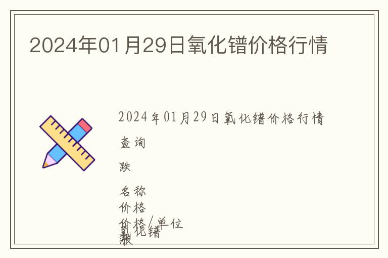 2024年01月29日氧化鐠價(jià)格行情